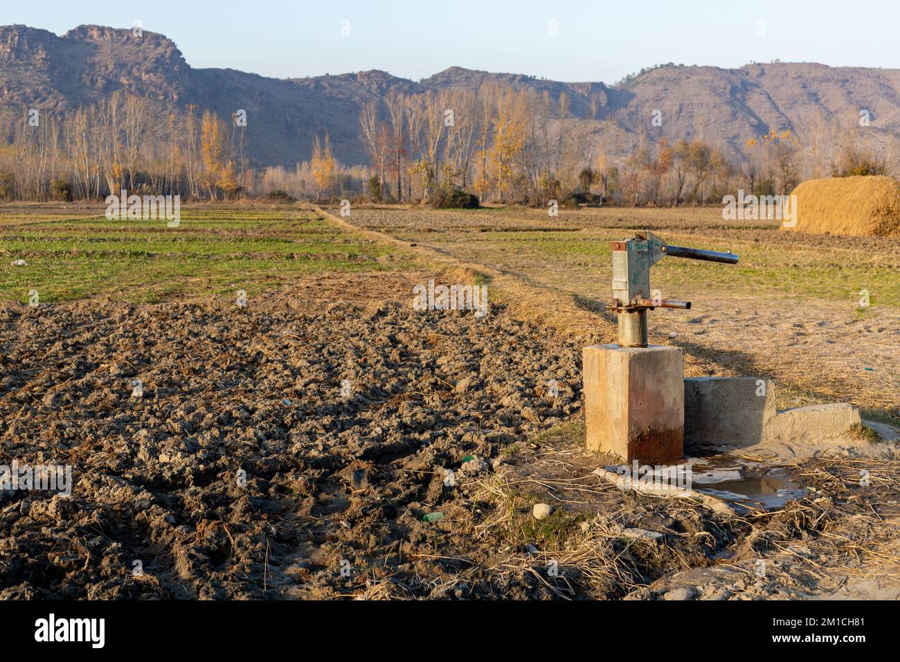 Hand water pump in the middle of agriculture fields Stock Photo Alamy