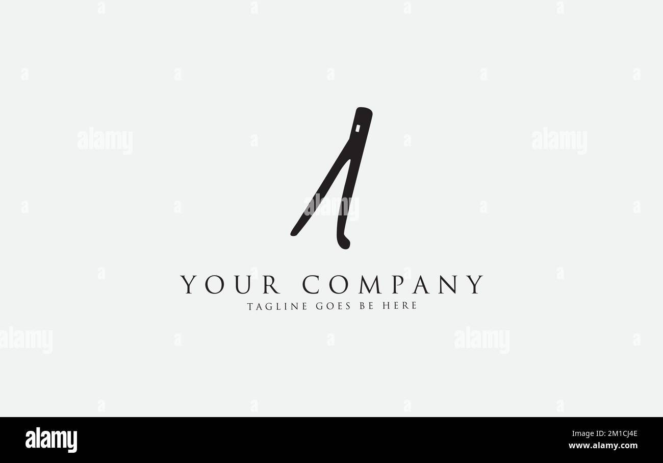 Circle brand logo thin letter icon and simple elegant flat symbol logo