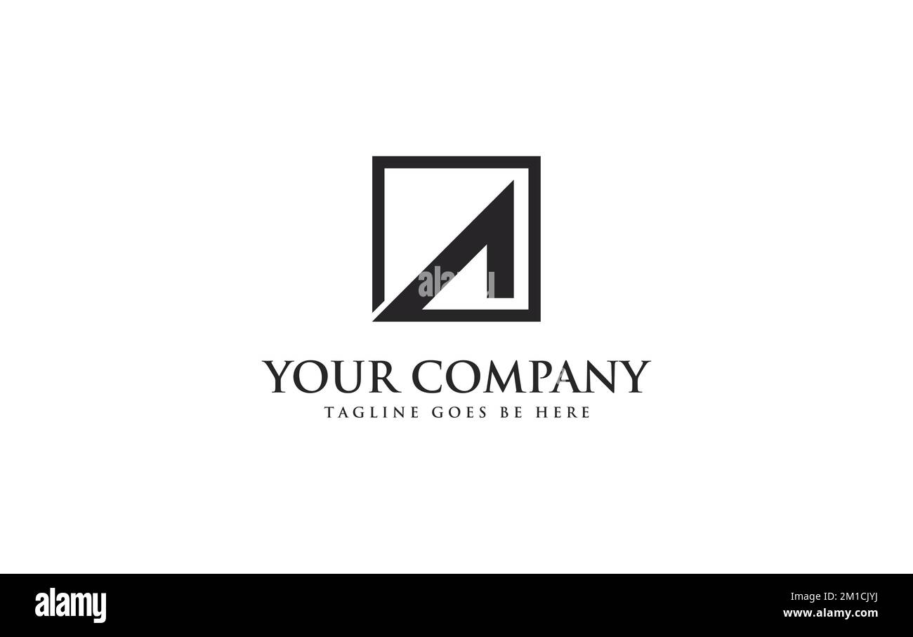 Square brand stylish logo icon and simple elegant flat symbol logo design vector brand Square stylish icon letter A Stock Vector