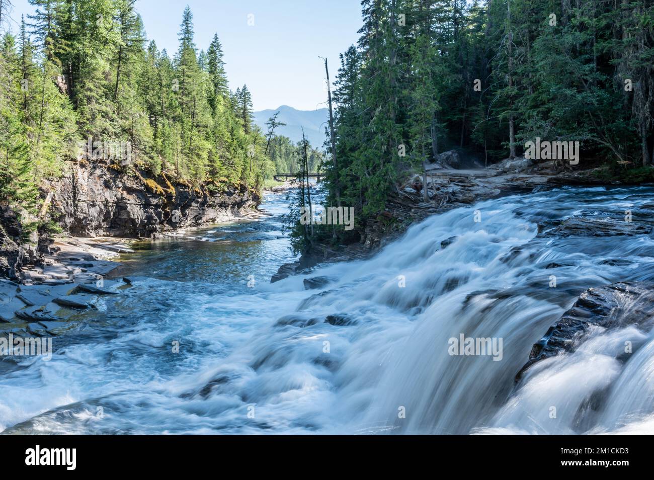 cascades-and-rushing-water-in-avalanche-creek-at-glacier-national-park