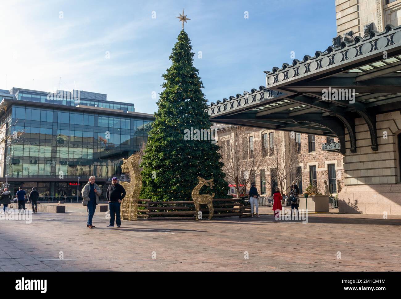Denver, Colorado December 3, 2022 Christmas tree at the Union