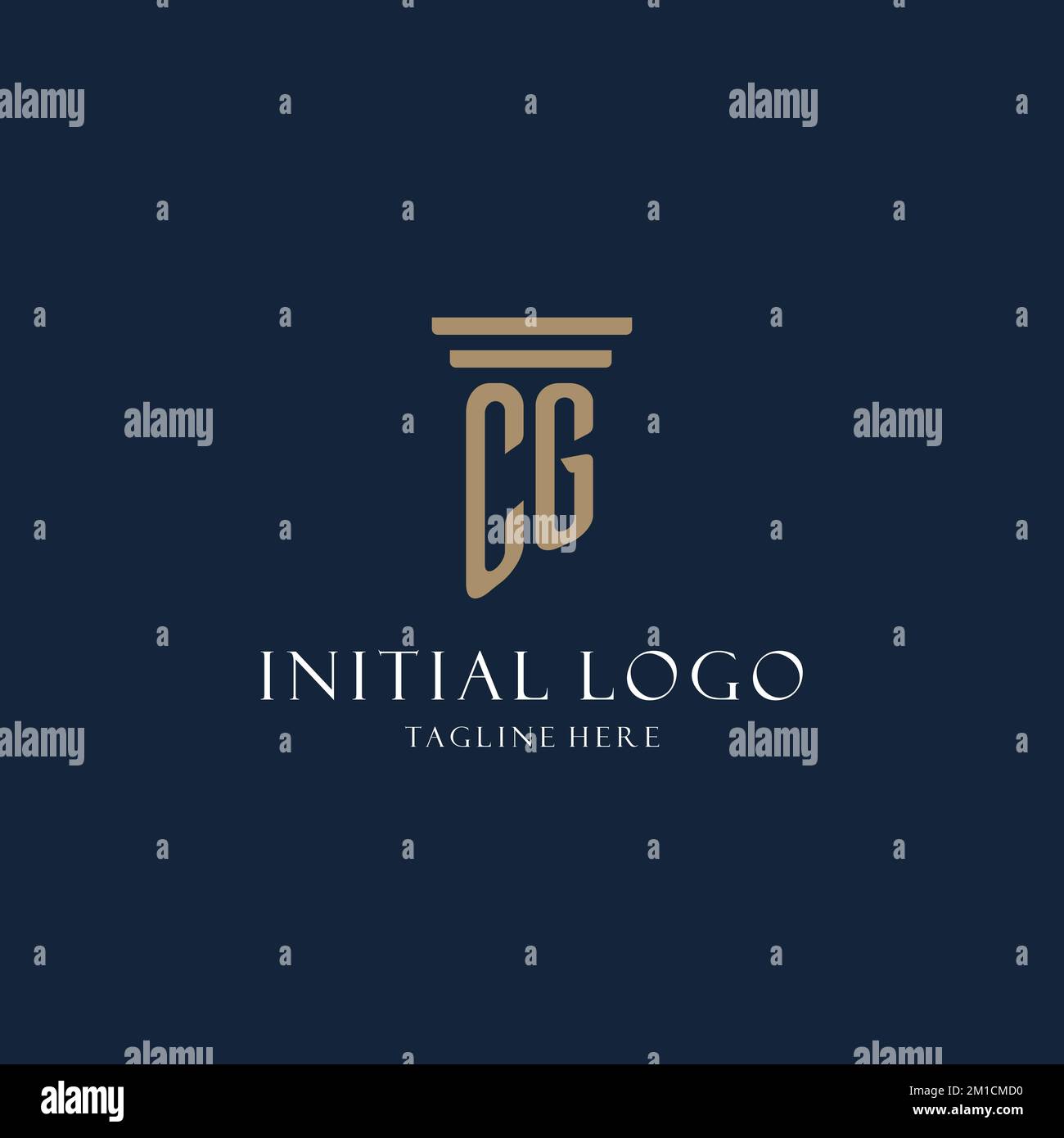 CG initial monogram logo for law office, lawyer, advocate with pillar ...