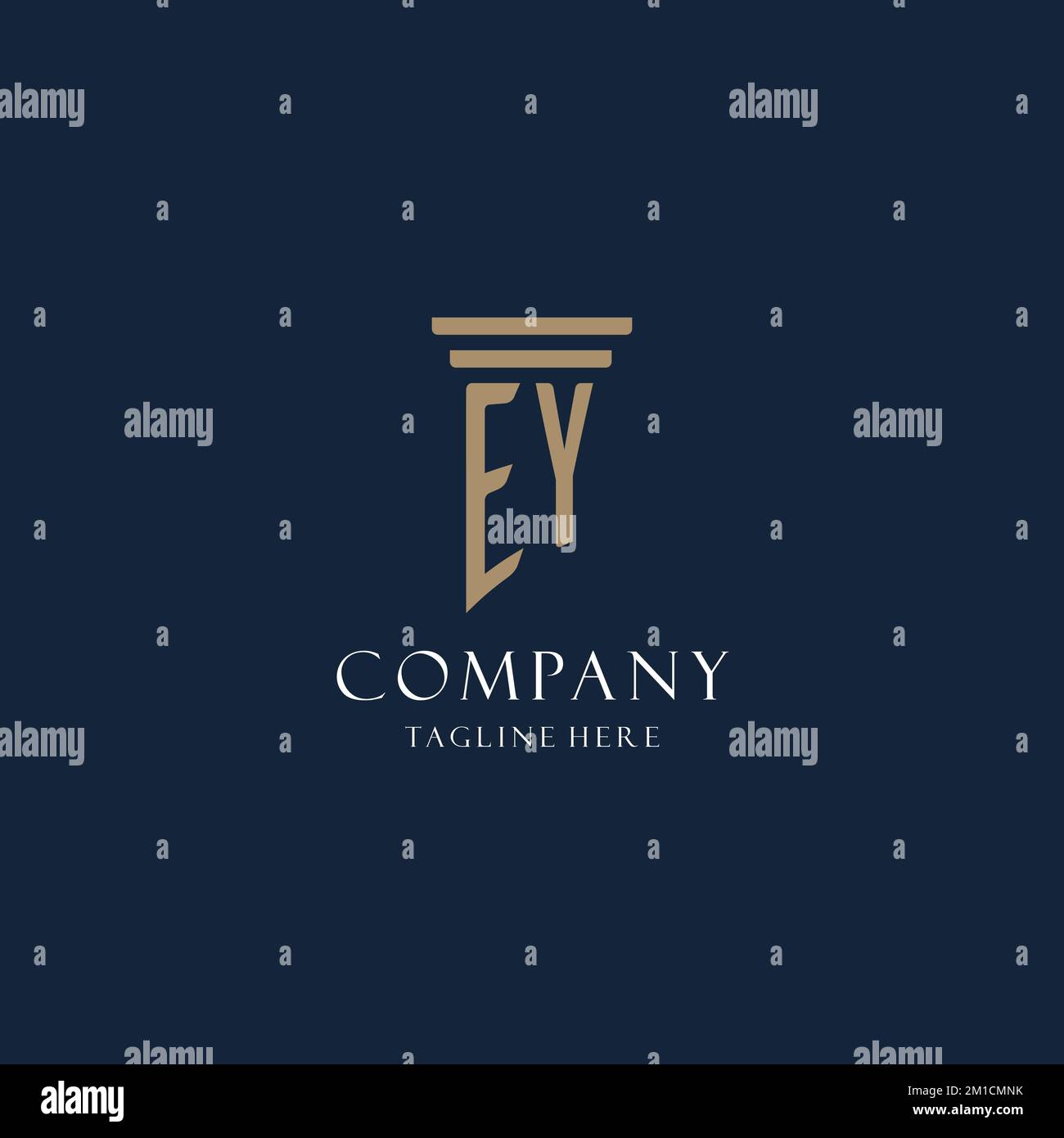 EY initial monogram logo for law office, lawyer, advocate with pillar ...