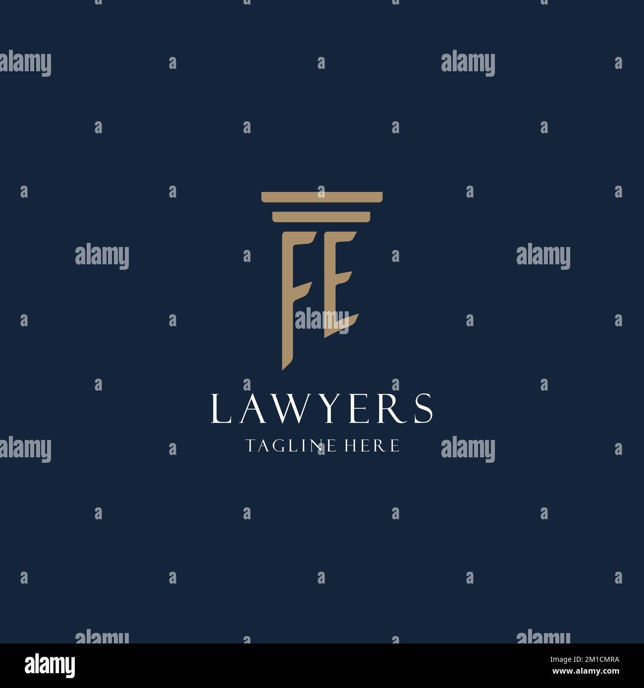 FE initial monogram logo for law office, lawyer, advocate with pillar ...