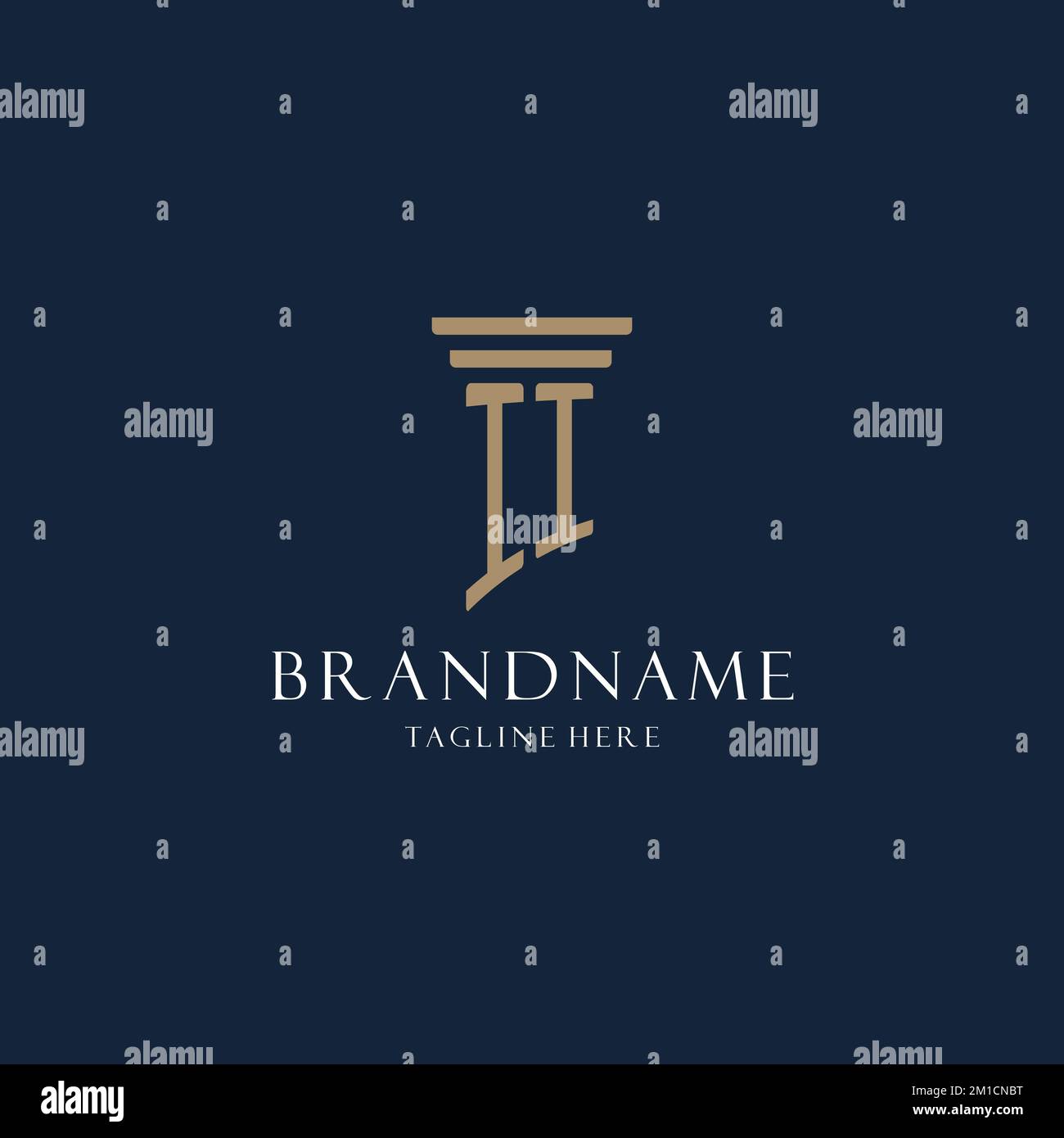 II initial monogram logo for law office, lawyer, advocate with pillar ...