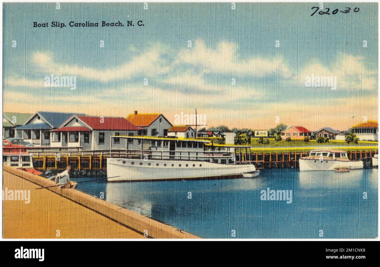 Boat slip, Carolina Beach, N. C. , Piers & wharves, Tichnor Brothers