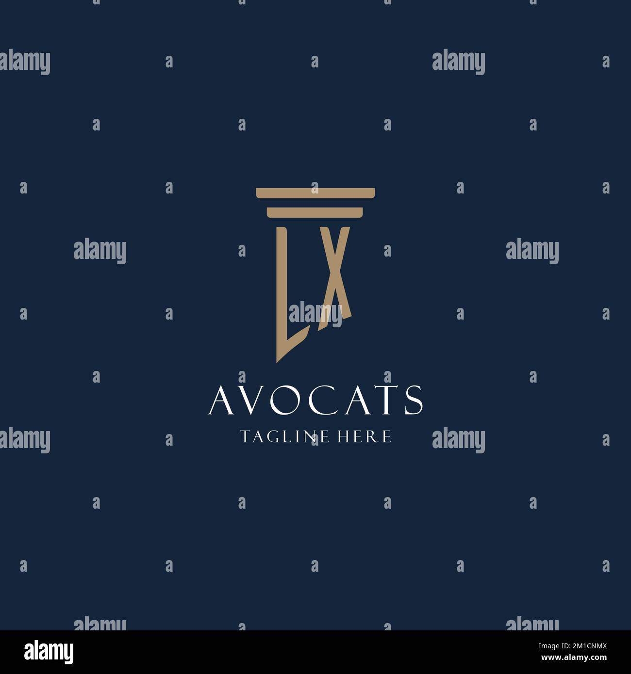LX initial monogram logo for law office, lawyer, advocate with pillar ...