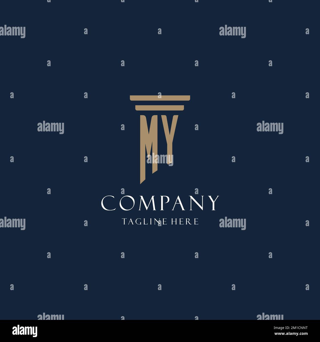 MY initial monogram logo for law office, lawyer, advocate with pillar ...