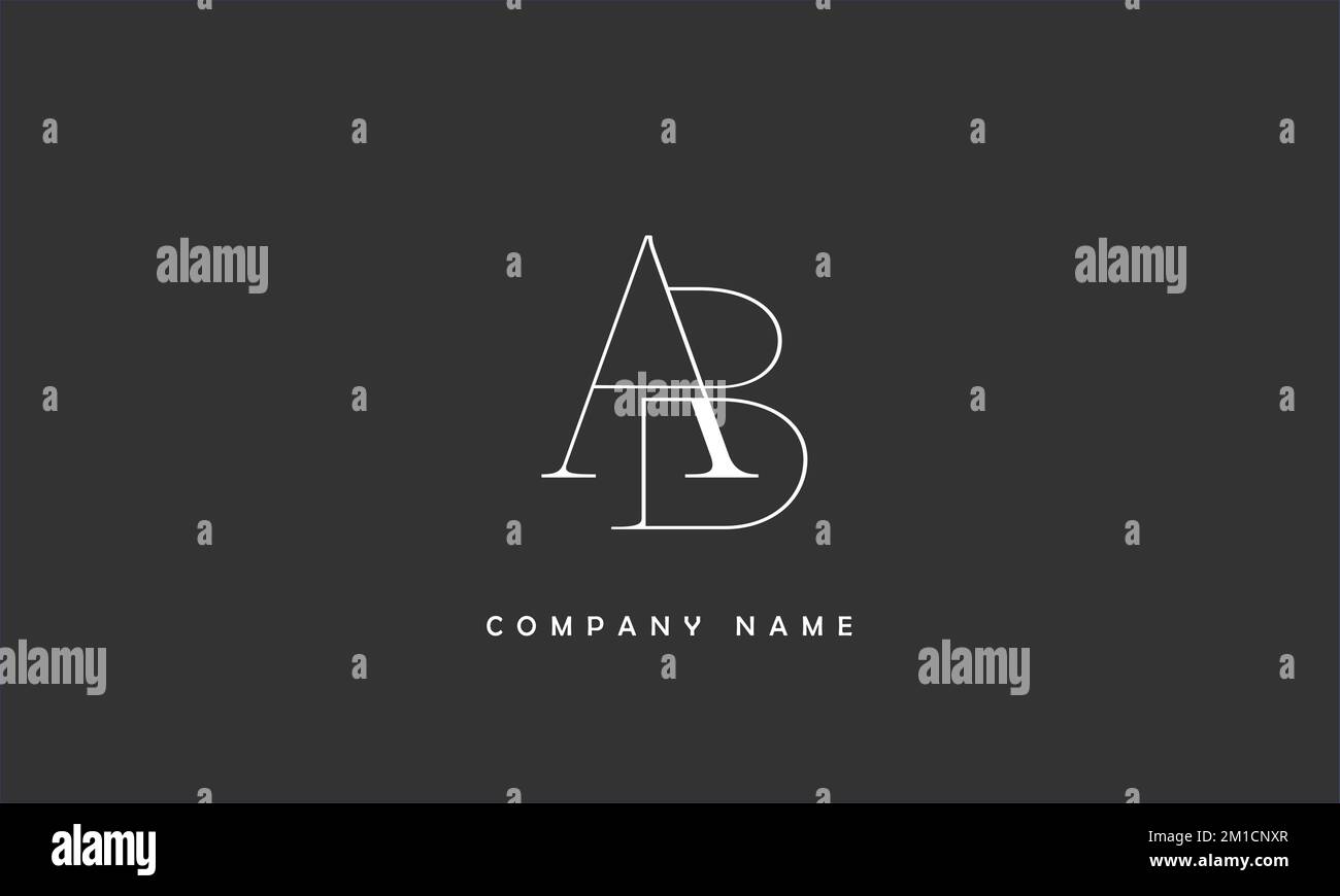 AB, BA Abstract Letters Logo Monogram Stock Vector