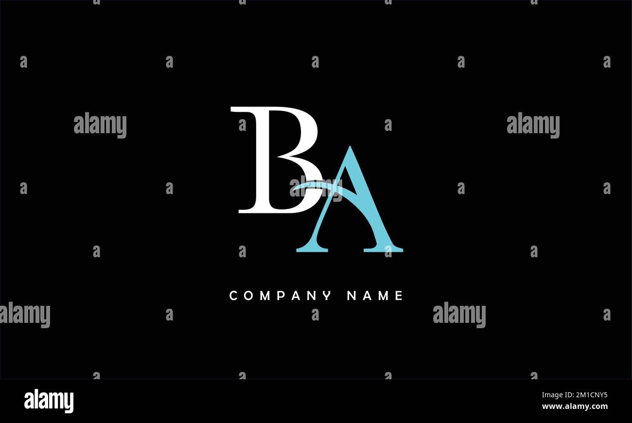 AB, BA Abstract Letters Logo Monogram Stock Vector