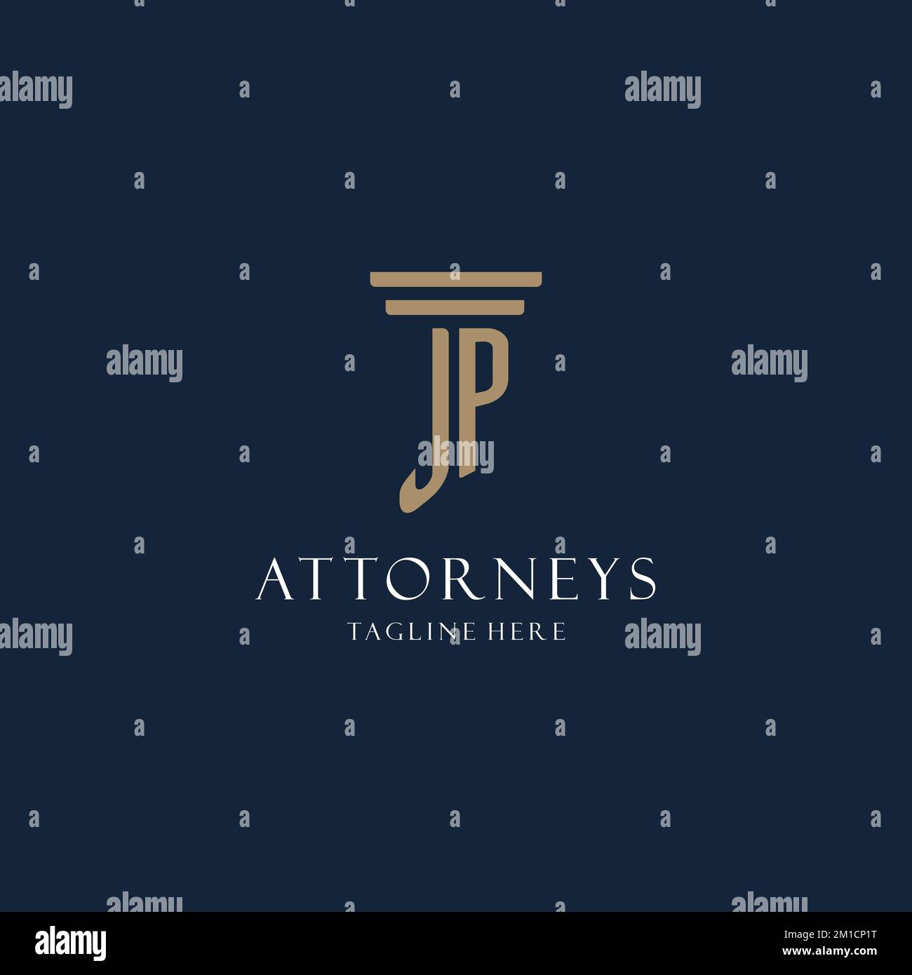 JP initial monogram logo for law office, lawyer, advocate with pillar ...