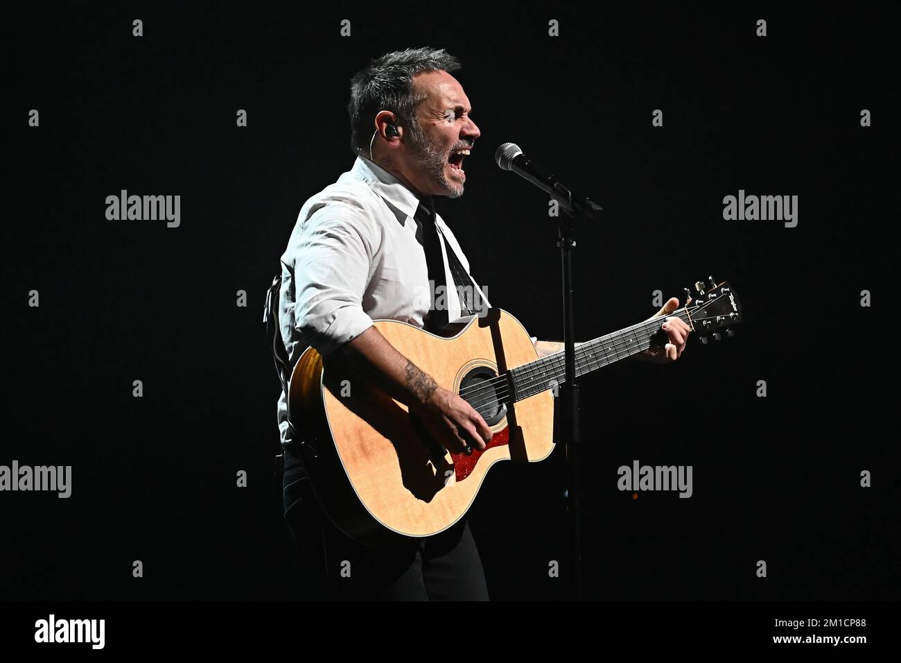 Nek singing on the stage during the Italian singer Music Concert NEK