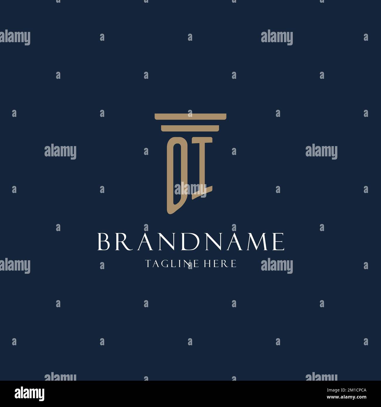 OI initial monogram logo for law office, lawyer, advocate with pillar ...
