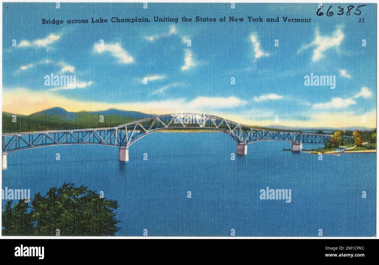 Bridge across Lake Champlain, uniting the states of New York and