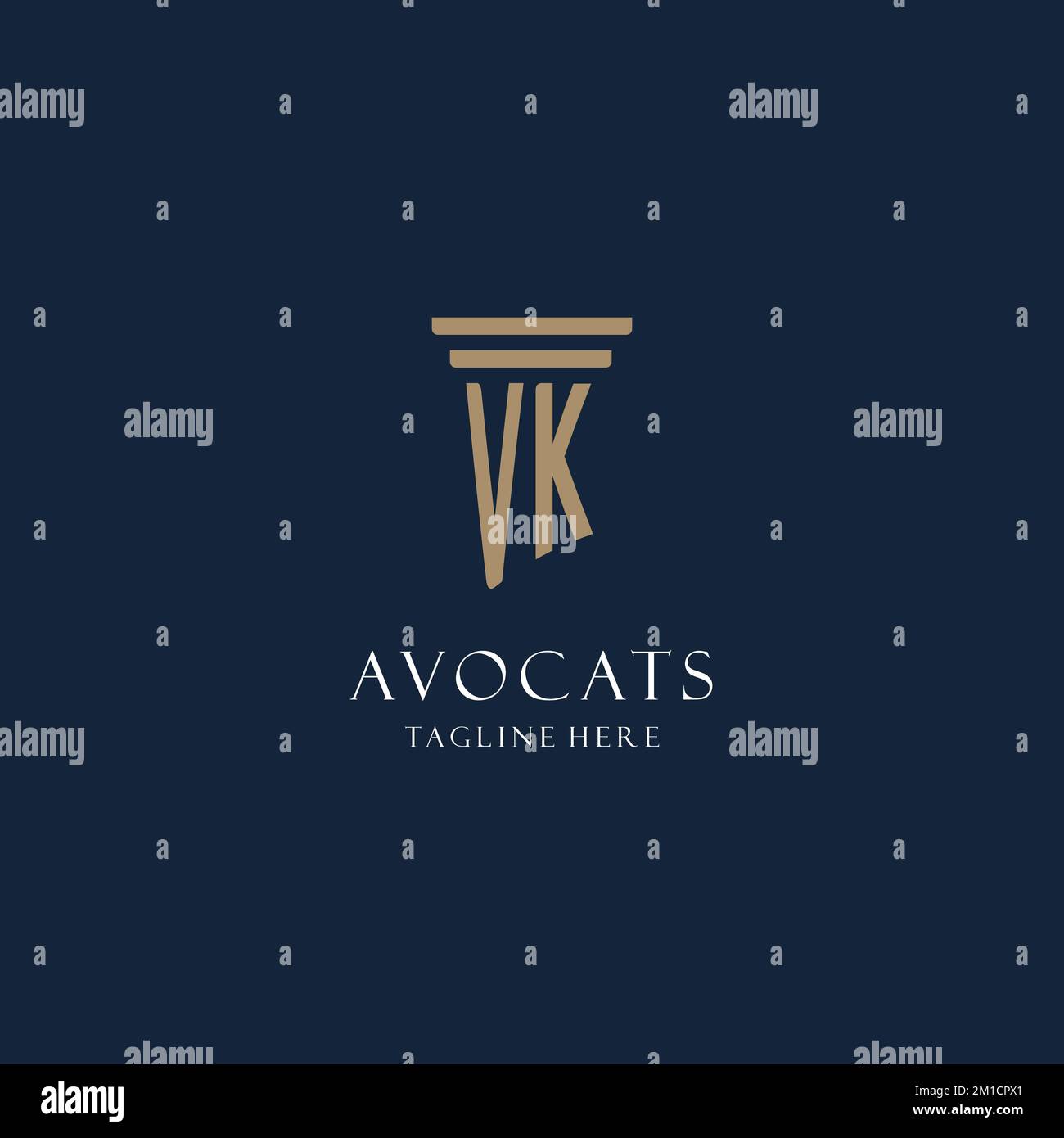 VK initial monogram logo for law office, lawyer, advocate with pillar ...