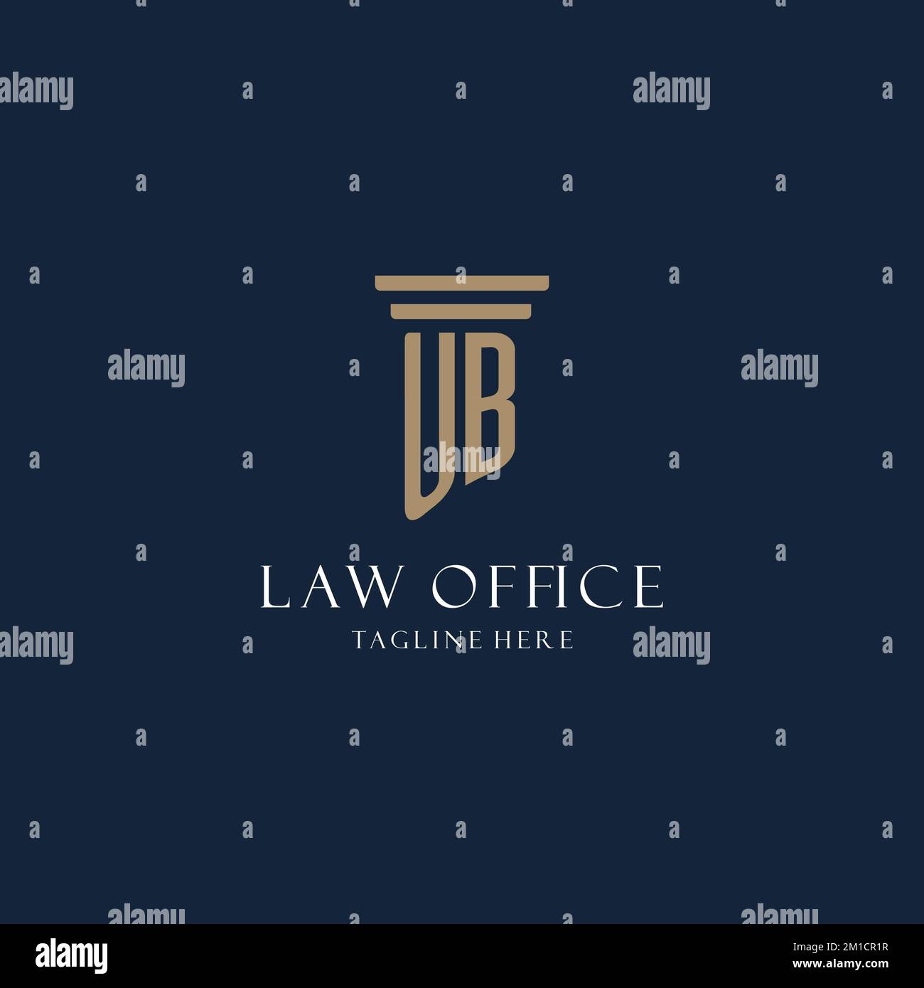 UB initial monogram logo for law office, lawyer, advocate with pillar style design ideas Stock Vector