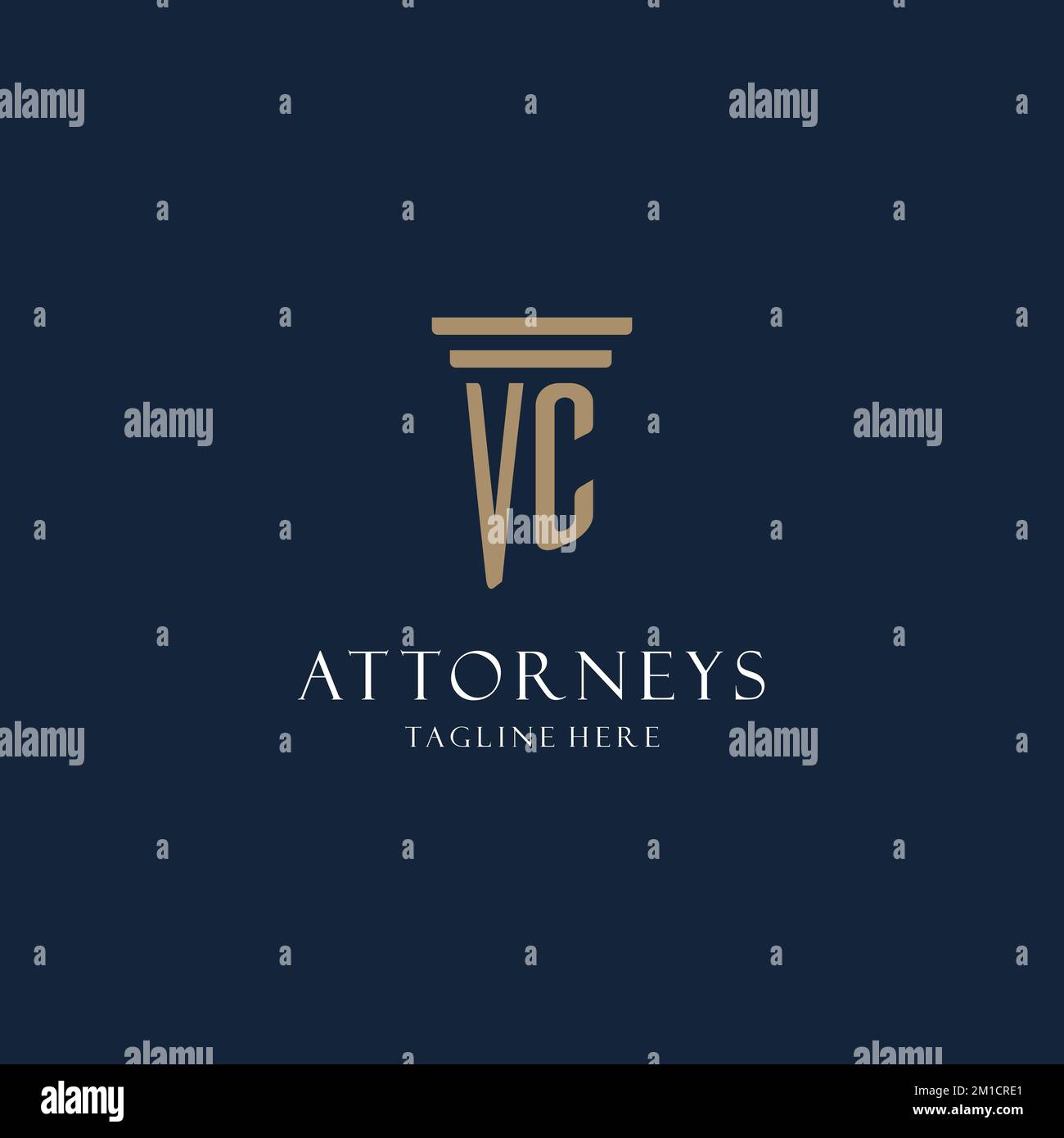 VC initial monogram logo for law office, lawyer, advocate with pillar ...