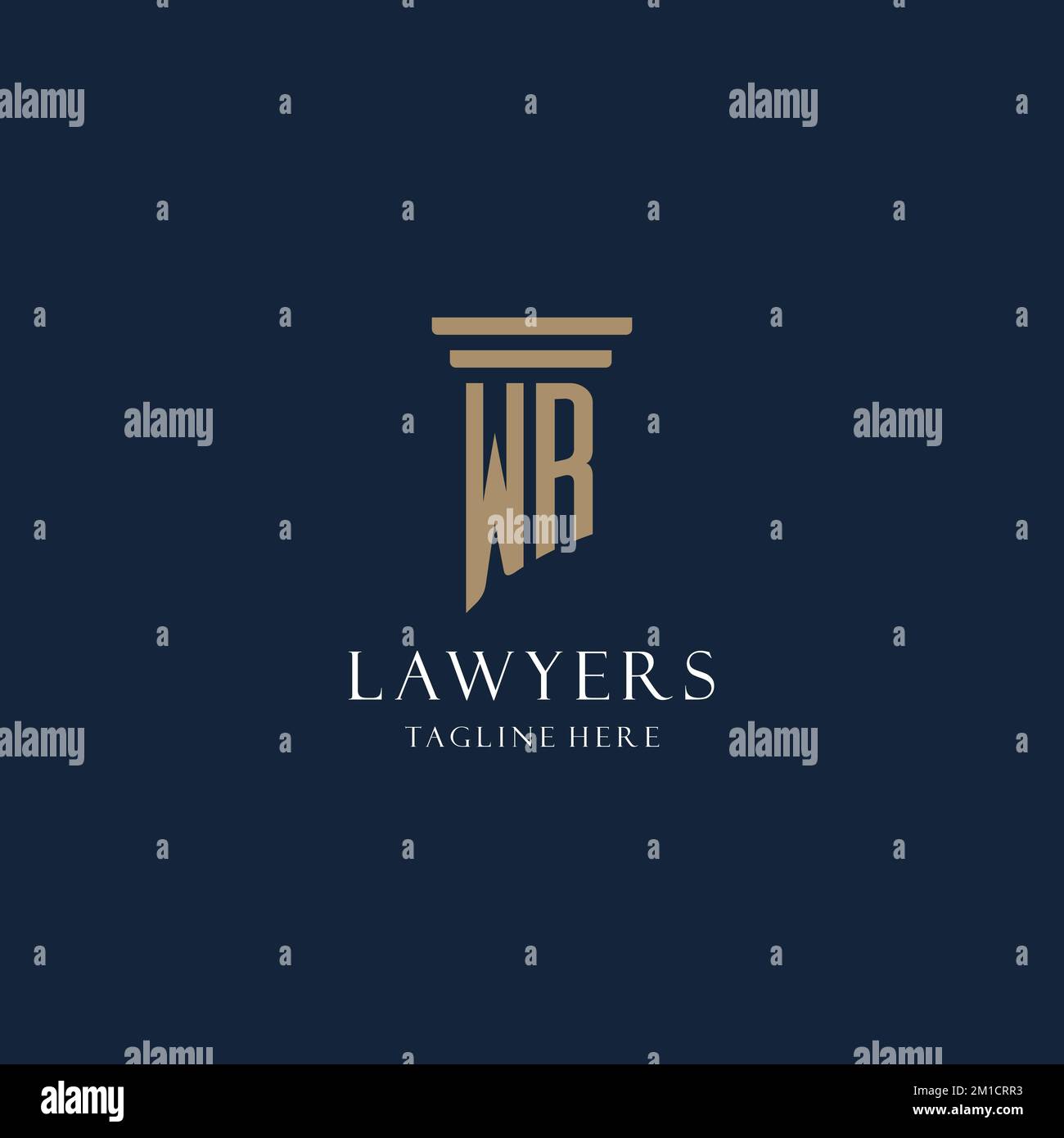 WR initial monogram logo for law office, lawyer, advocate with pillar ...
