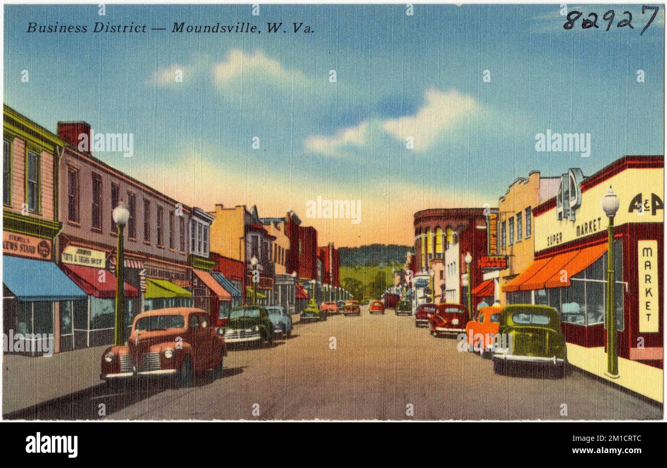 Business District Moundsville, W. Va. , Cities & towns, Tichnor