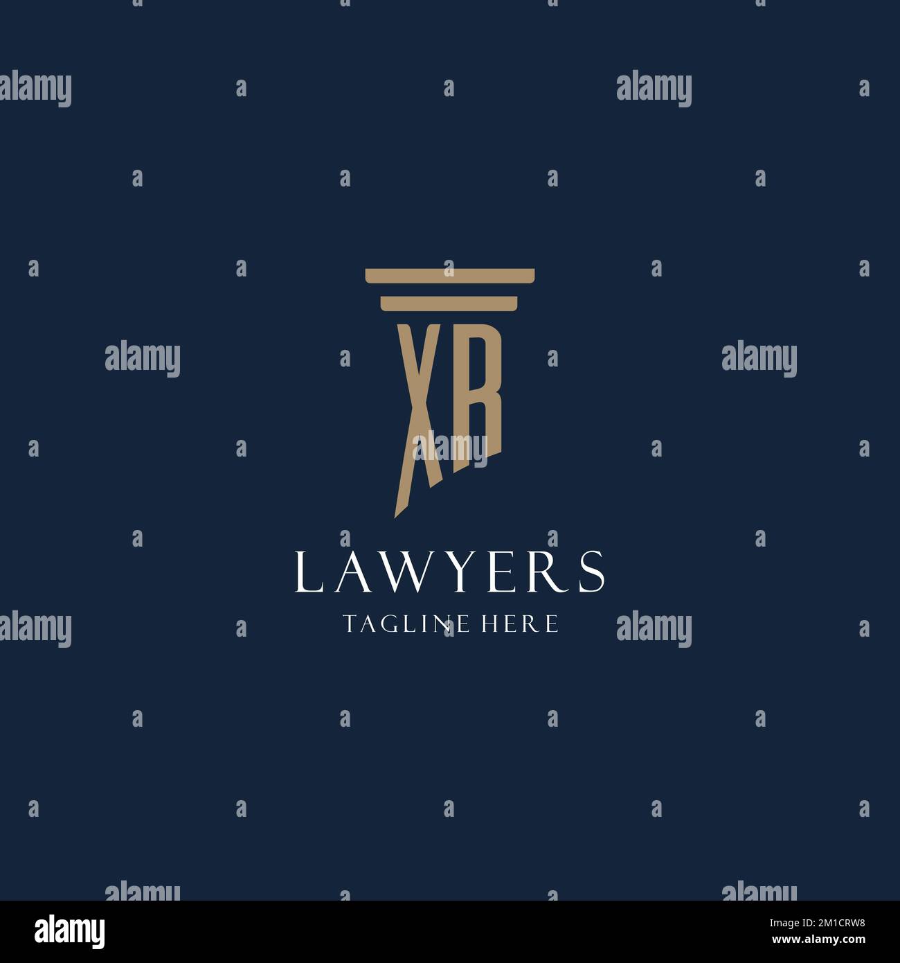 XR initial monogram logo for law office, lawyer, advocate with pillar ...