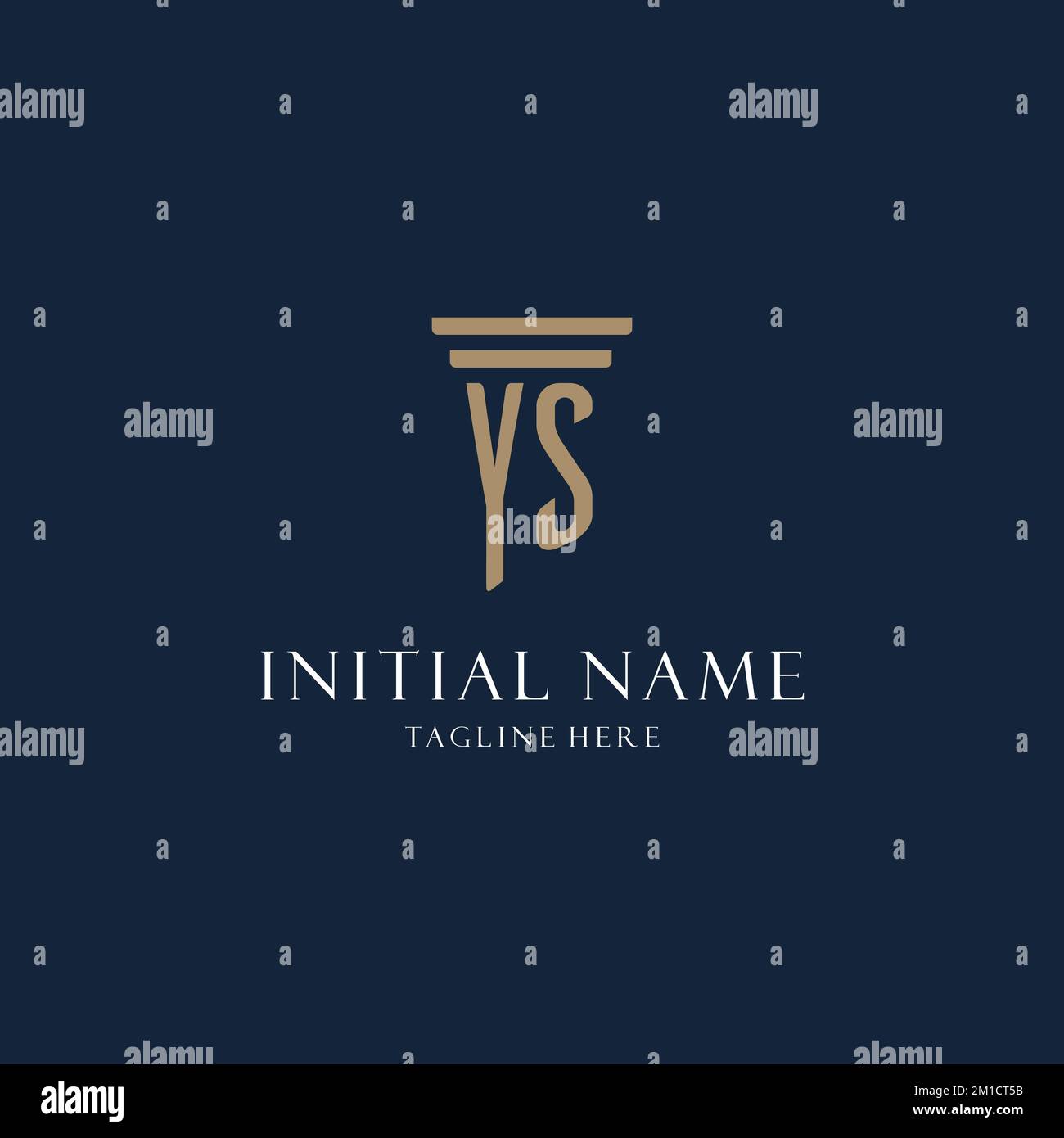 YS initial monogram logo for law office, lawyer, advocate with pillar ...