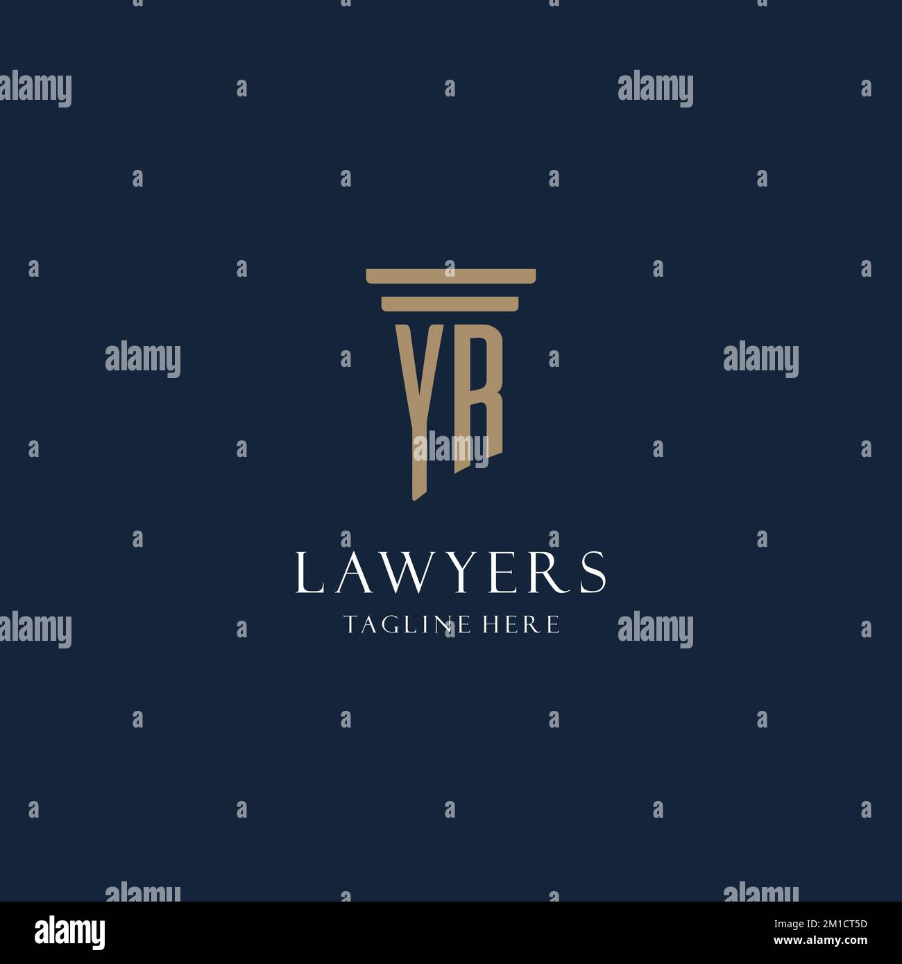 YR initial monogram logo for law office, lawyer, advocate with pillar ...