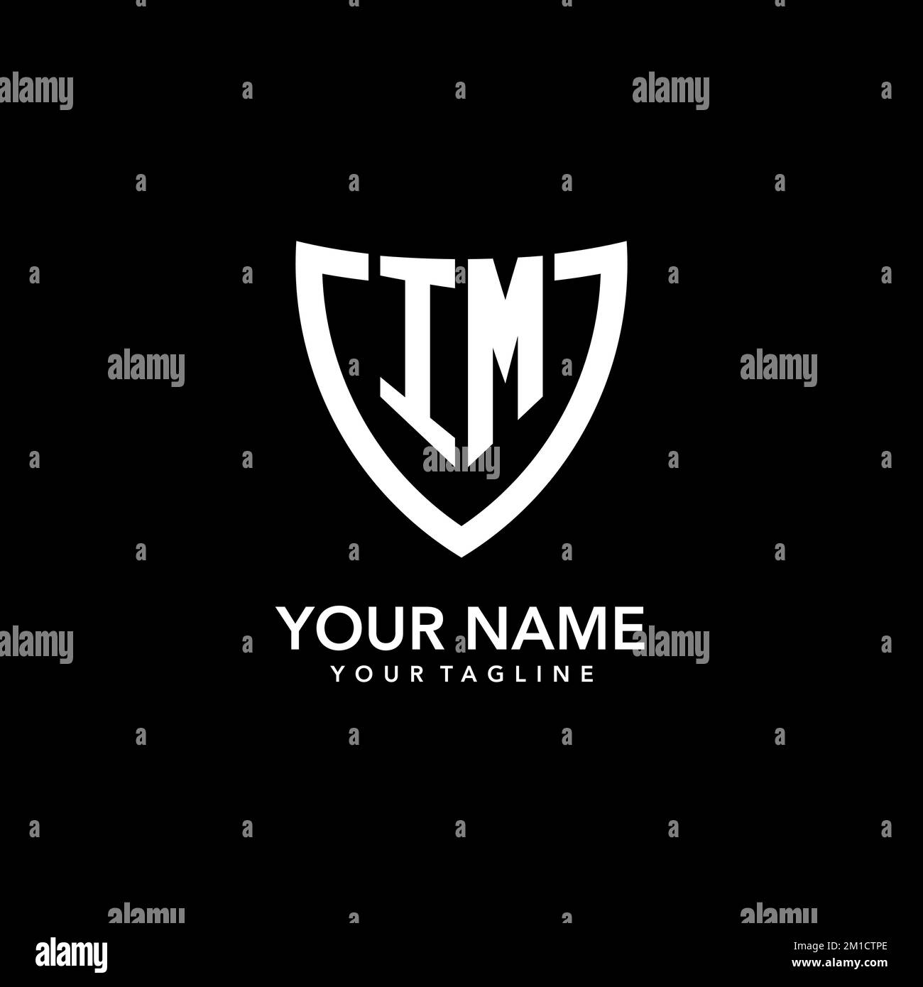 IM monogram initial logo with clean modern shield icon design ...
