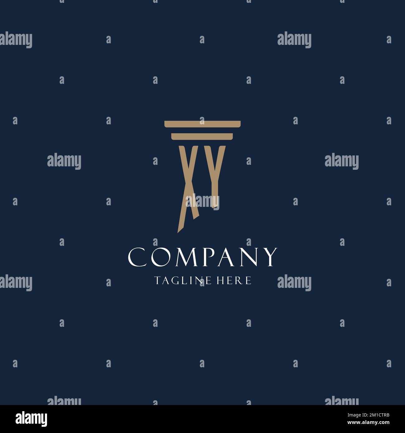 XY initial monogram logo for law office, lawyer, advocate with pillar ...