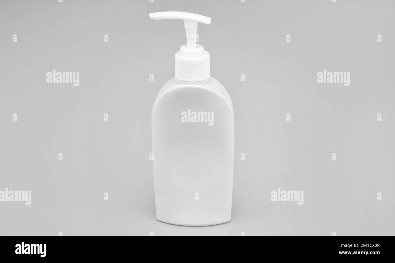 Bottles with flip cap and pump dispenser Stock Photo Alamy