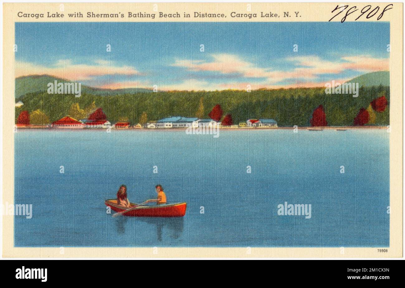Caroga Lake with Sherman's Bathing Beach in distance, Caroga Lake, N. Y