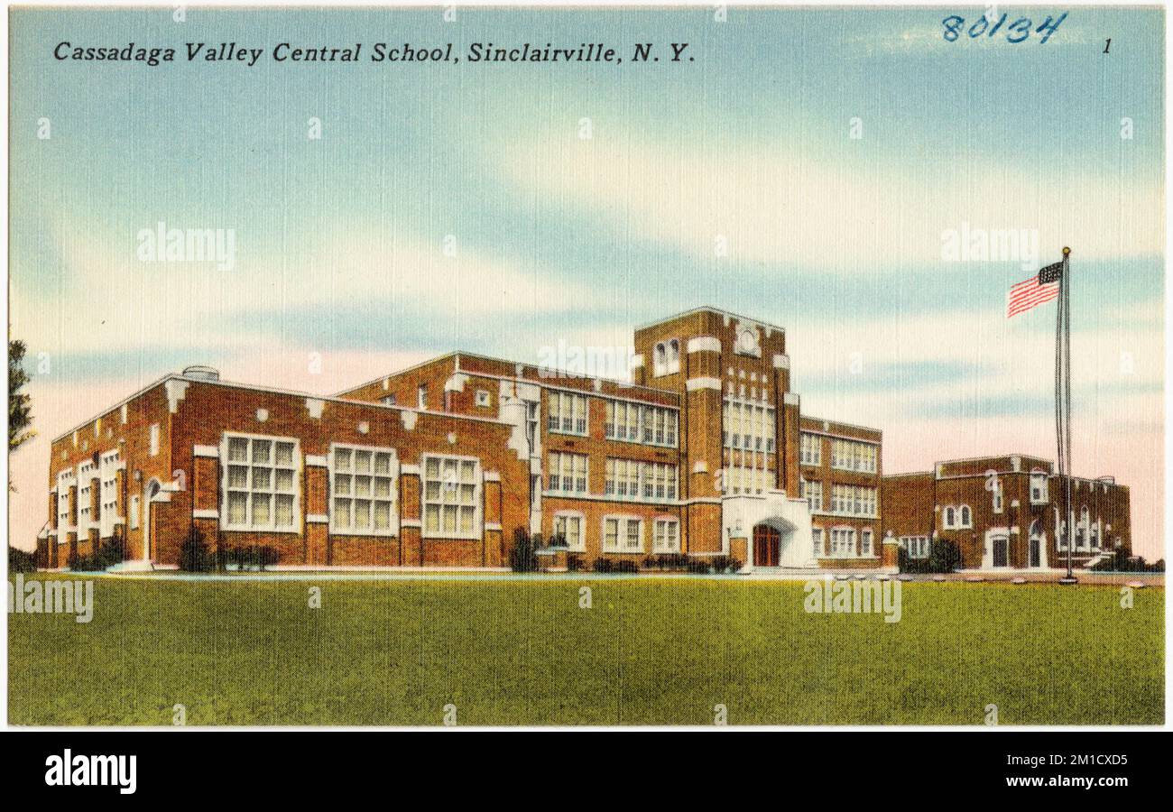 Cassadaga Valley Central School, Sinclairville, N. Y. , Schools, Tichnor Brothers Collection, postcards of the United States Stock Photo