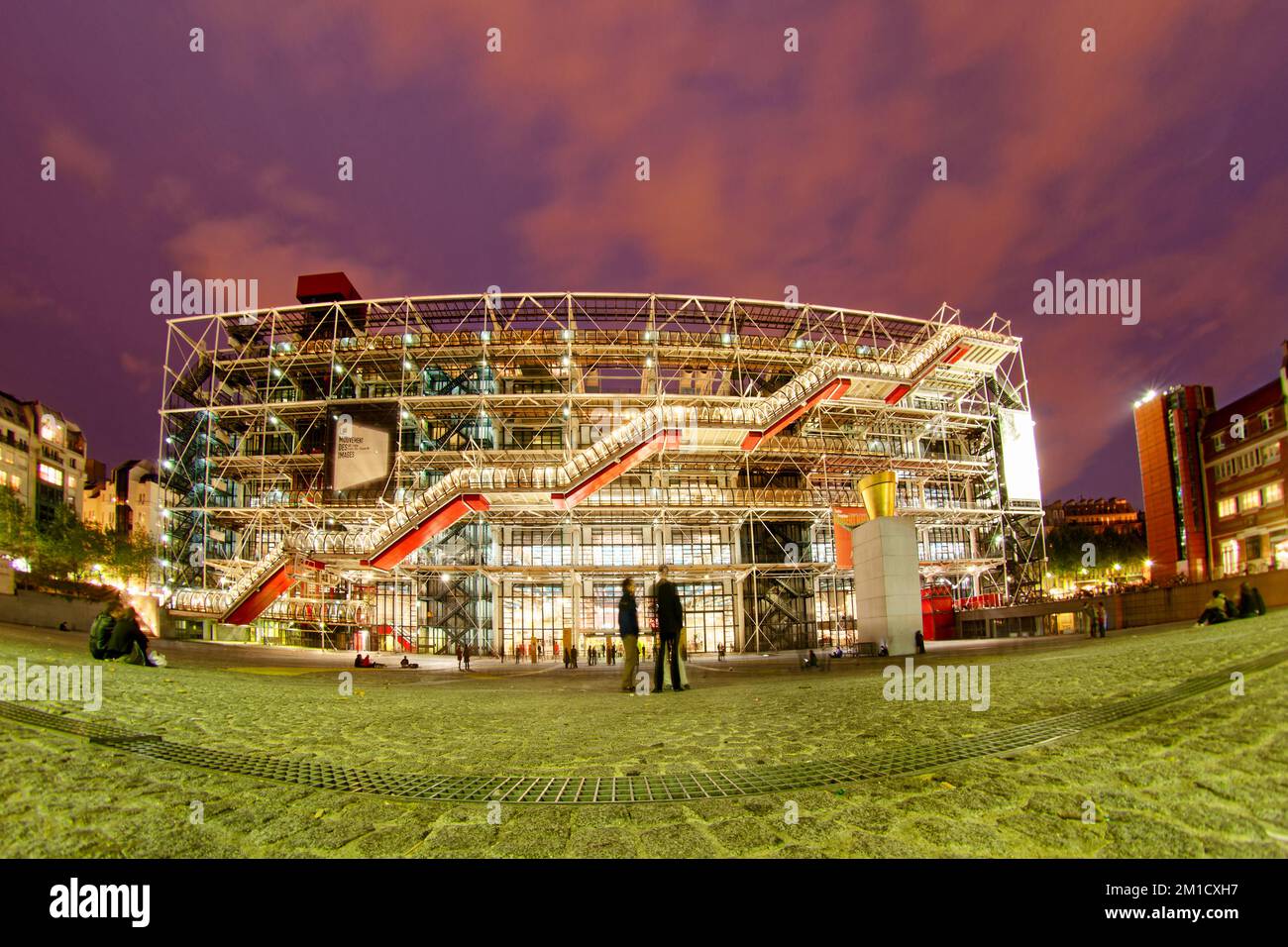 The Centre Pompidou (by Renzo Piano, Richard Rogers and Gianfranco Franchini, 1977) Paris Stock