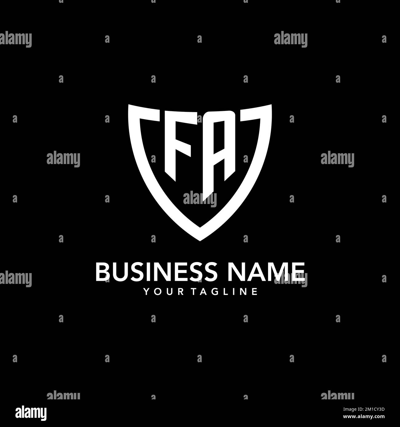 FA monogram initial logo with clean modern shield icon design