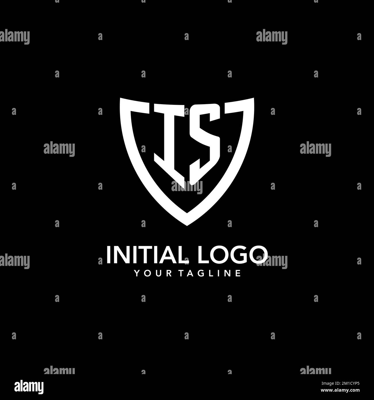 IS monogram initial logo with clean modern shield icon design