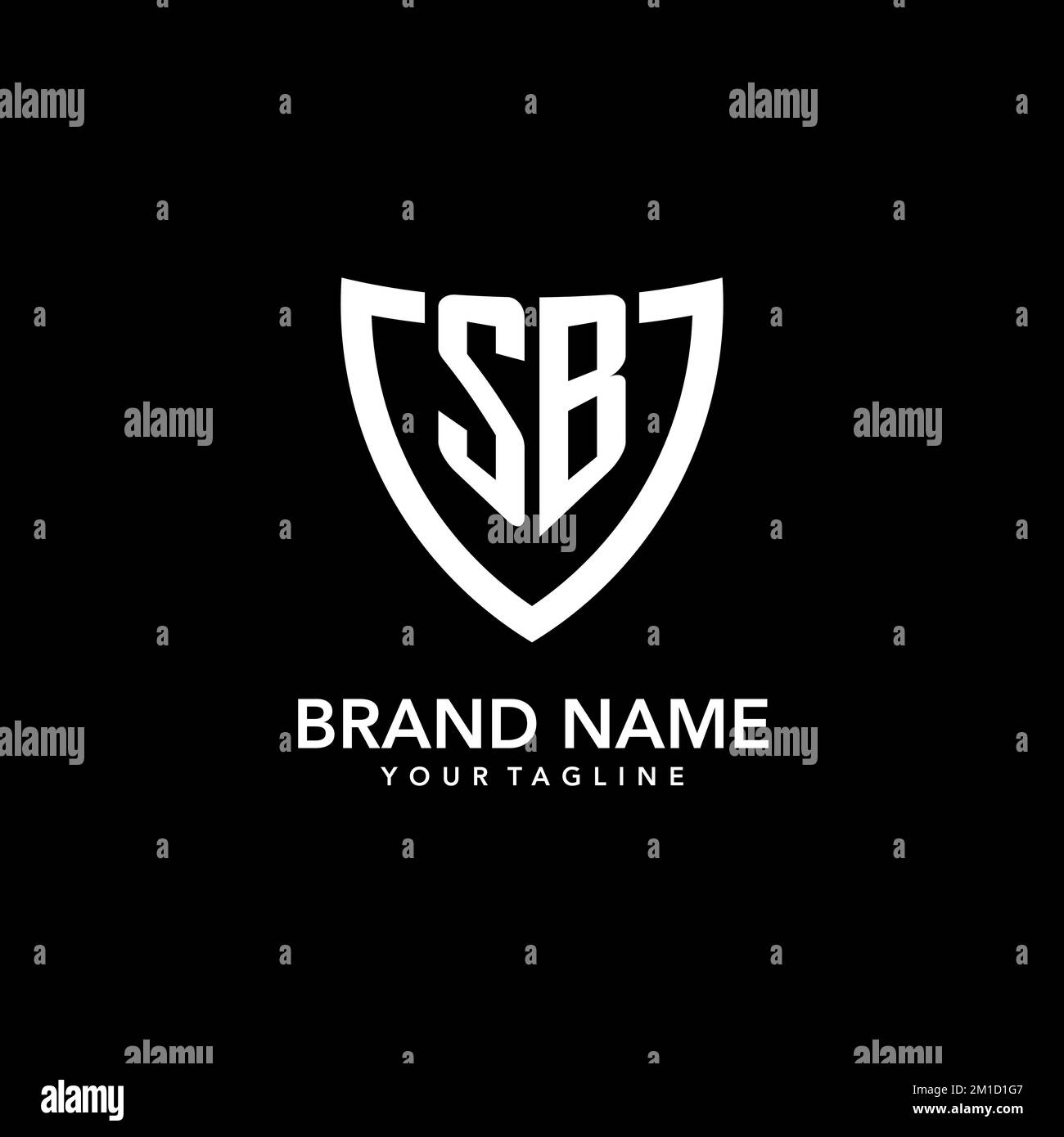 SB monogram initial logo with clean modern shield icon design ...