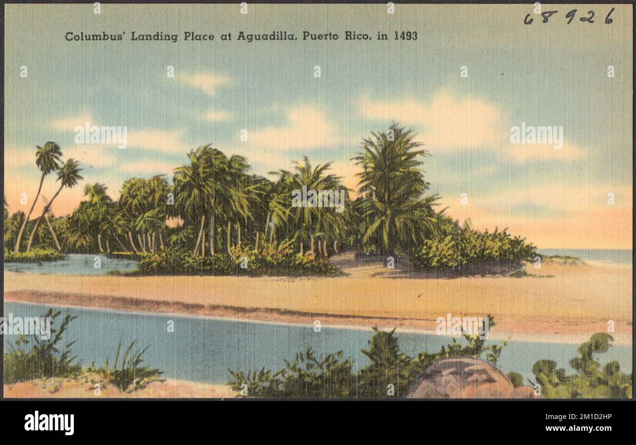 Columbus' landing place at Aguadilla, Puerto Rico, in 1493 , Historic