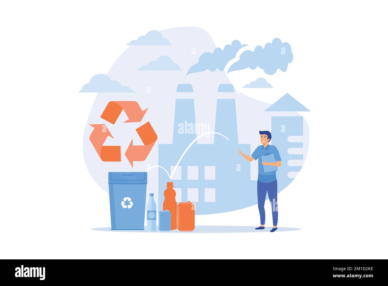 Specialist at plant recycling plastic into raw material, waste bin