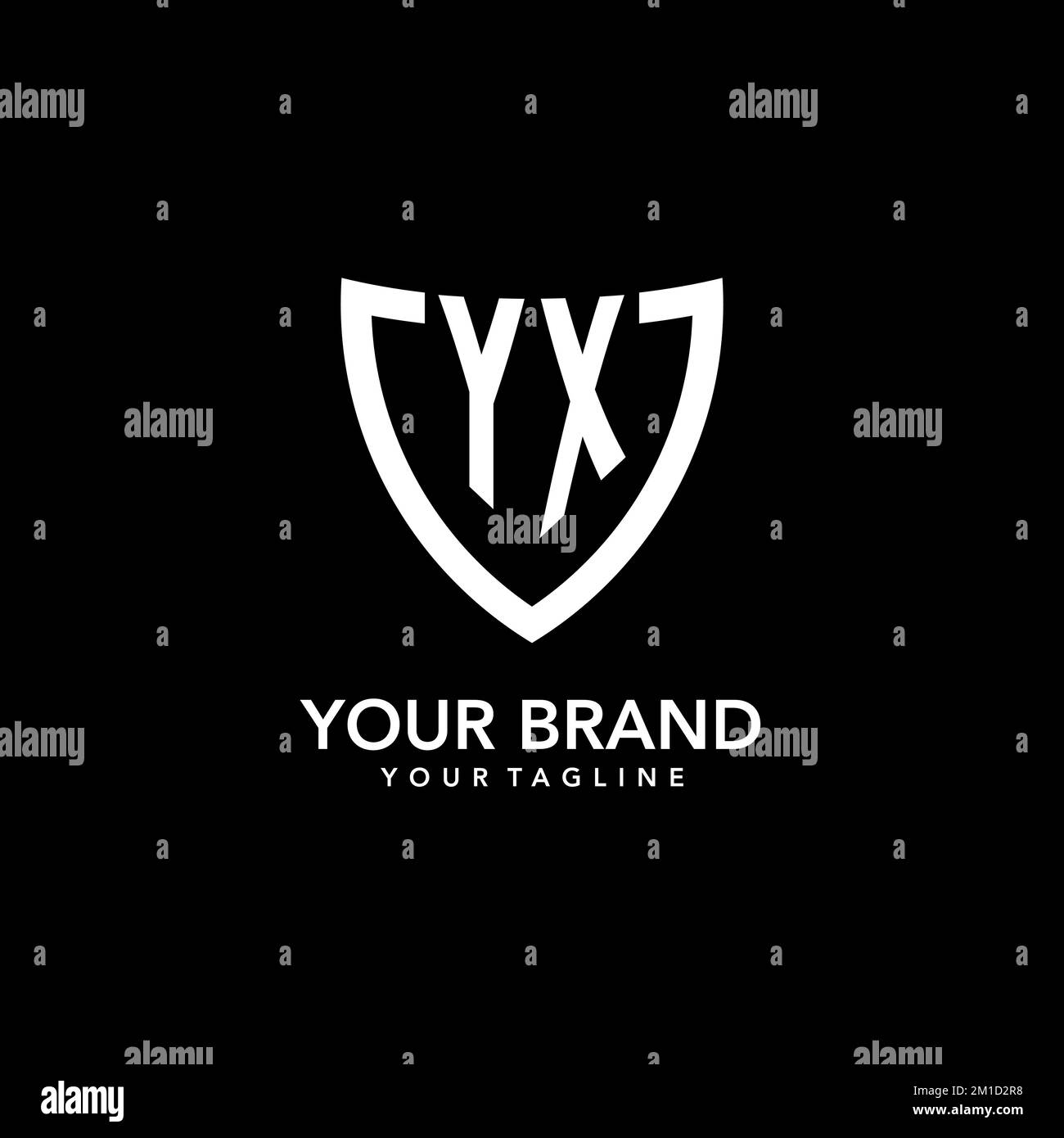 YX monogram initial logo with clean modern shield icon design inspiration Stock Vector Image