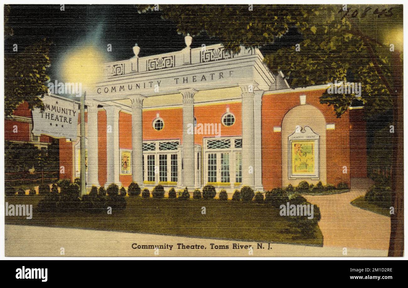 Community Theatre, Toms River, N. J. , Theaters, Tichnor Brothers Collection, postcards of the United States Stock Photo