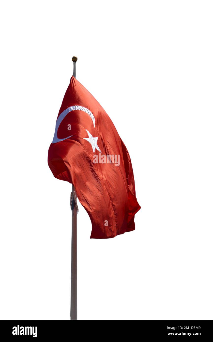 Turkish flags isolated on white backround featuring star and crescent Stock Photo Alamy