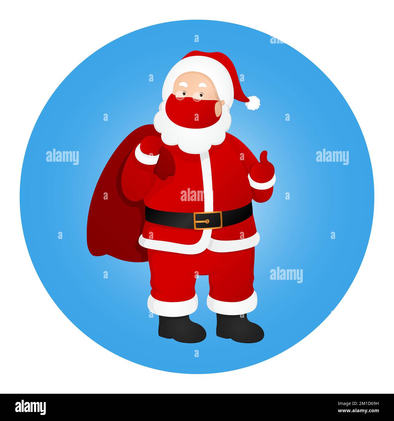 Santa Claus icon. New Year 2021 symbol. Vector illustration. Stock Vector