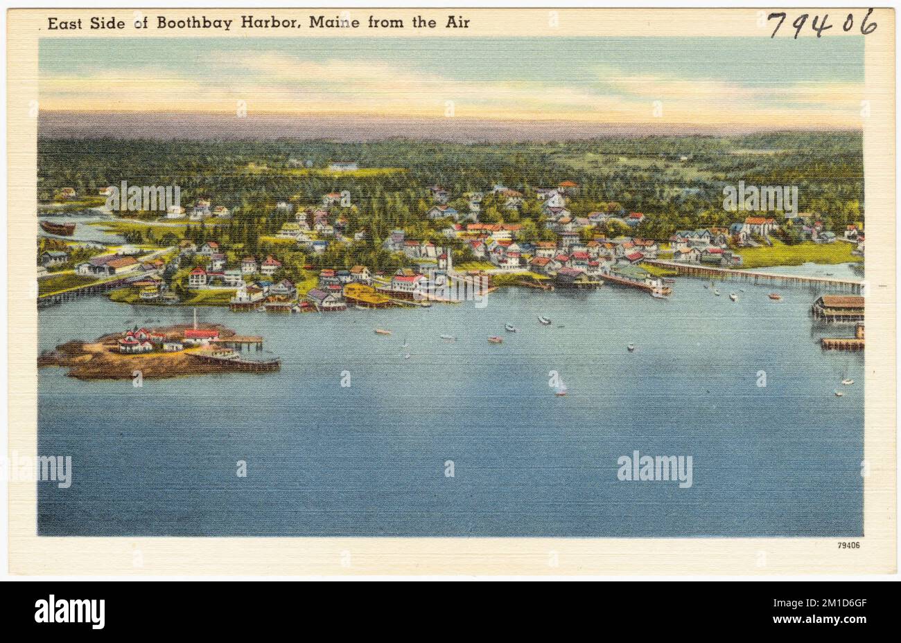 East side of Boothbay Harbor, Maine from the Air , Cities & towns
