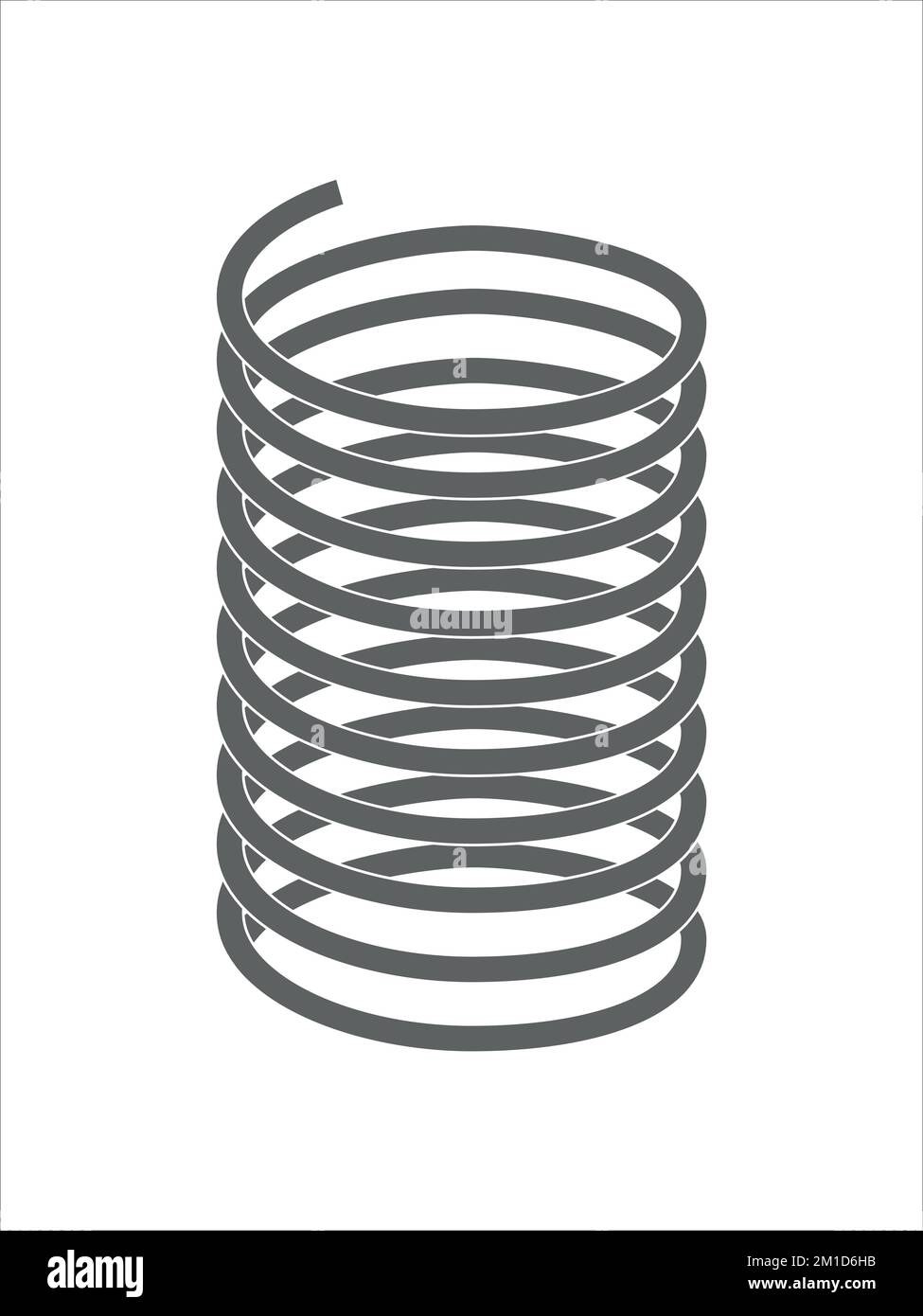 Metal straight Spring. Compressed coil, spirals. Repair spare parts. Vector illustration of springs isolated on white background. Stock Vector