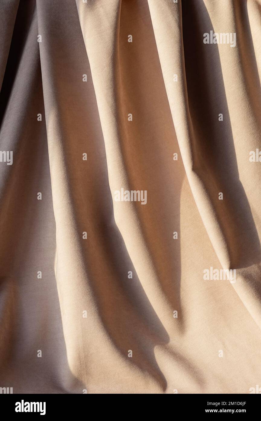 Natural fabric linen texture. White canvas for Background. Closeup. Vertical crop. Stock Photo