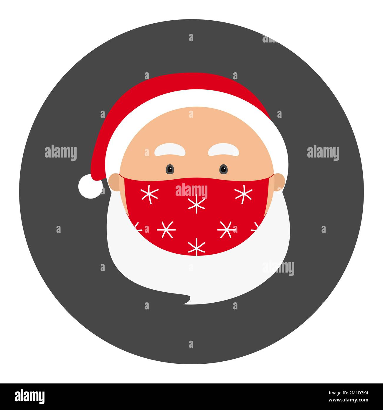Santa Claus in face mask. Vector icon. Stock Vector