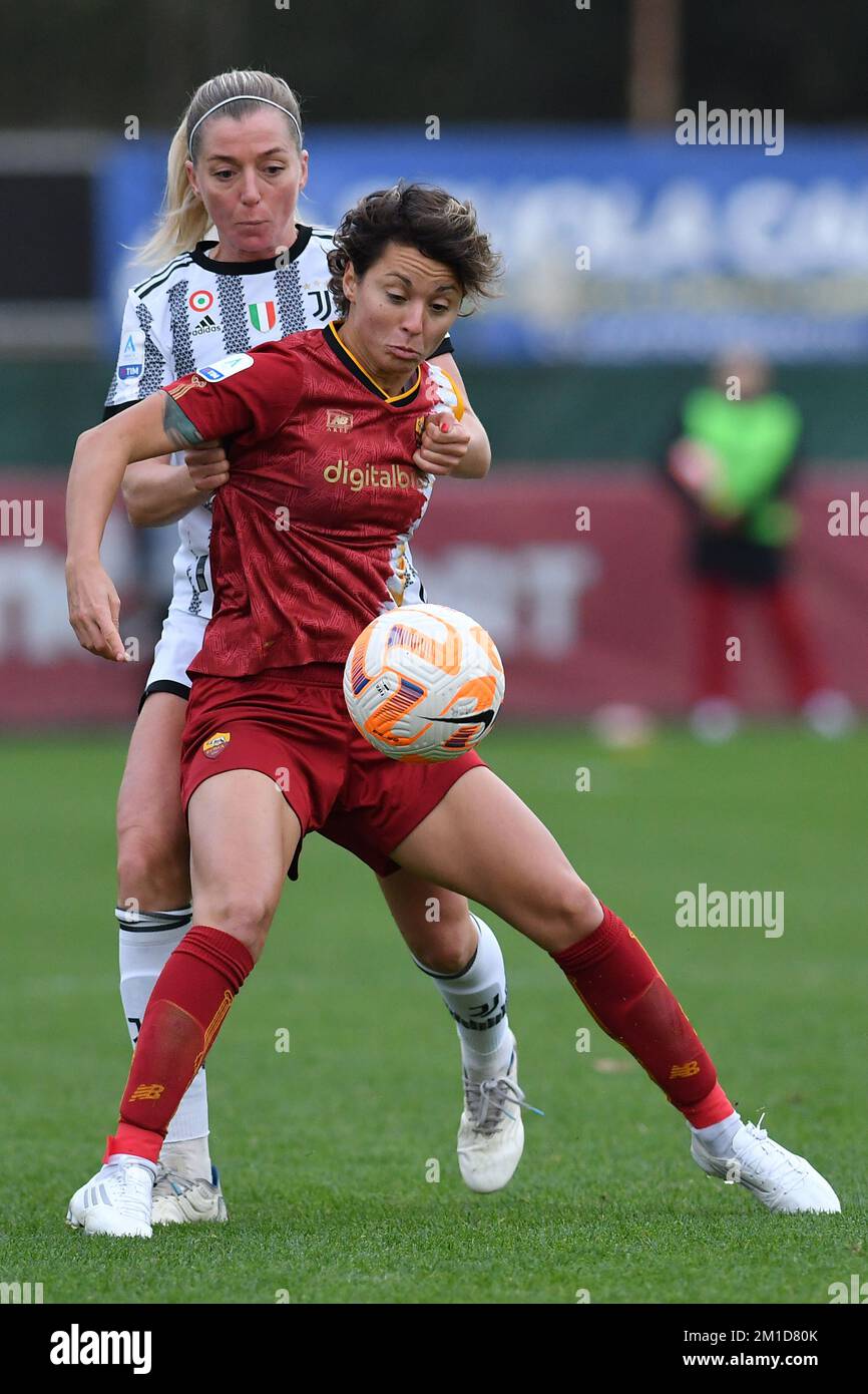 Rome, Italy , December 11st, , 2022 Pictured left to right, Linda Sembrant of Juventus,Valentina Giacinti of AS Roma     during football women championship Serie a match Roma v Juventus Credit: Massimo Insabato/Alamy Live News Stock Photo