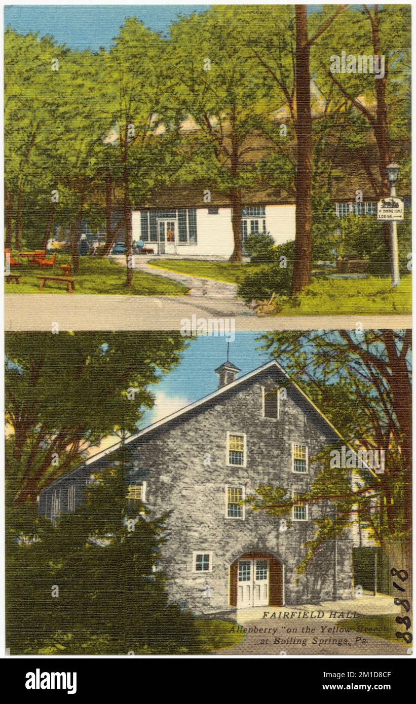 Fairfield Hall, Allenberry 'on the yellow breeches' at Boiling Springs, Penna. , Organizations' facilities, Tichnor Brothers Collection, postcards of the United States Stock Photo