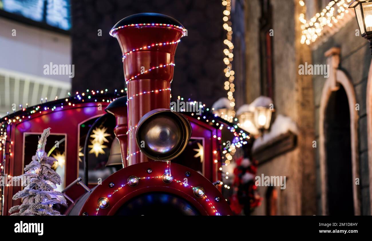 christmas steam train. Festive train. Happy New Year Stock Photo Alamy