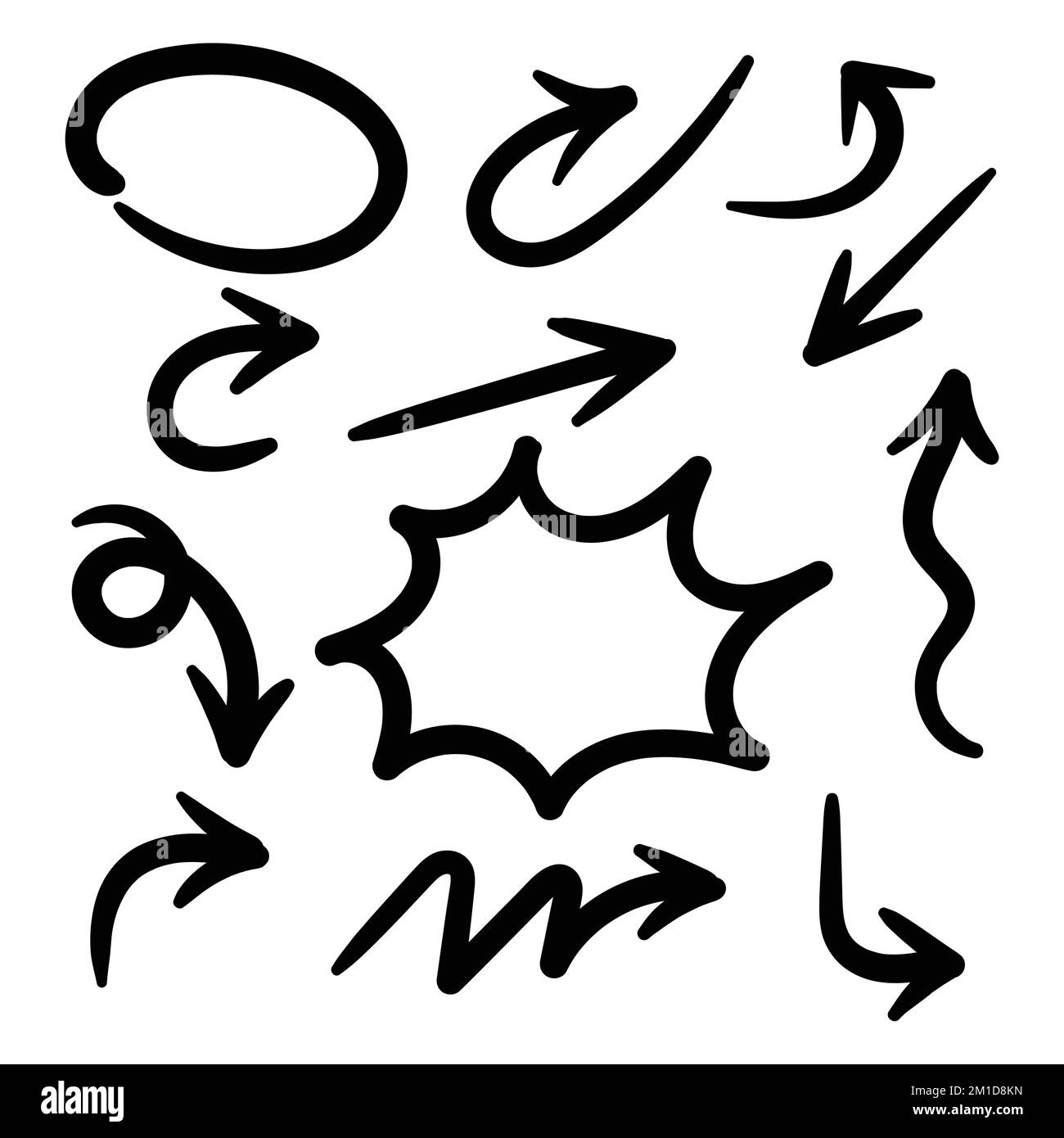A vector of hand drawn arrow icons set in white background Stock Vector ...