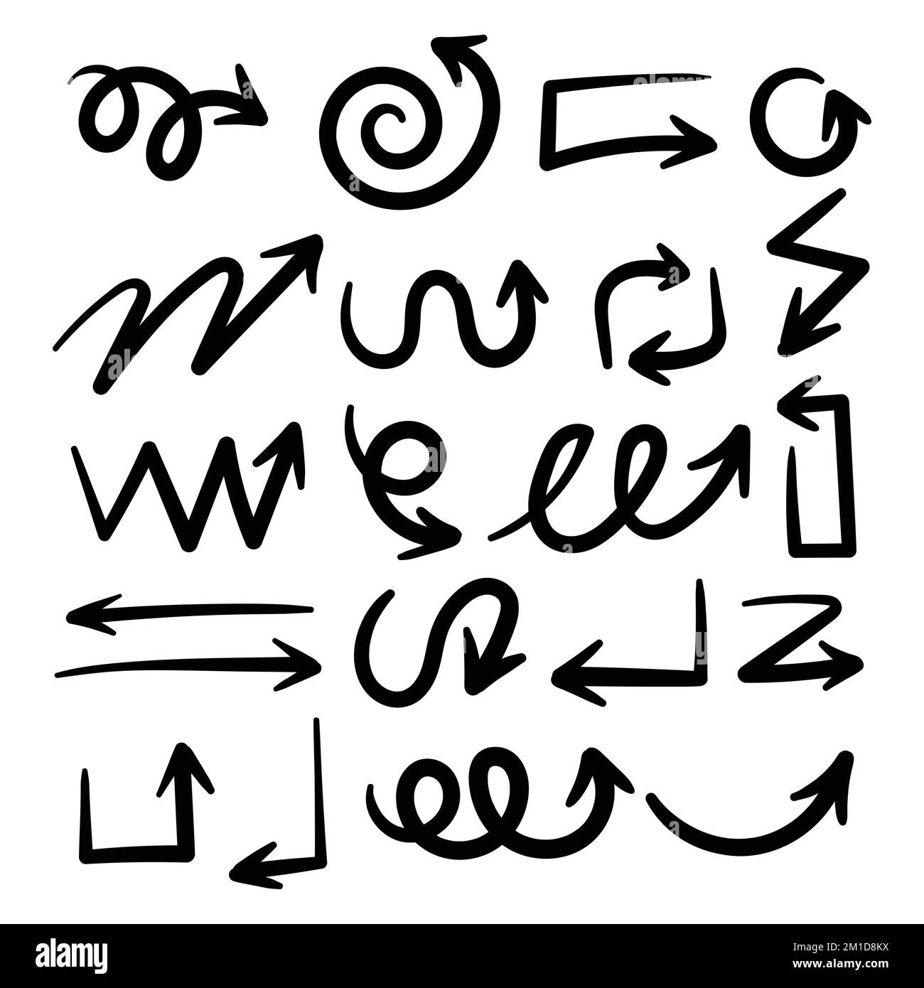 A vector of hand drawn arrow icons set in white background Stock Vector ...